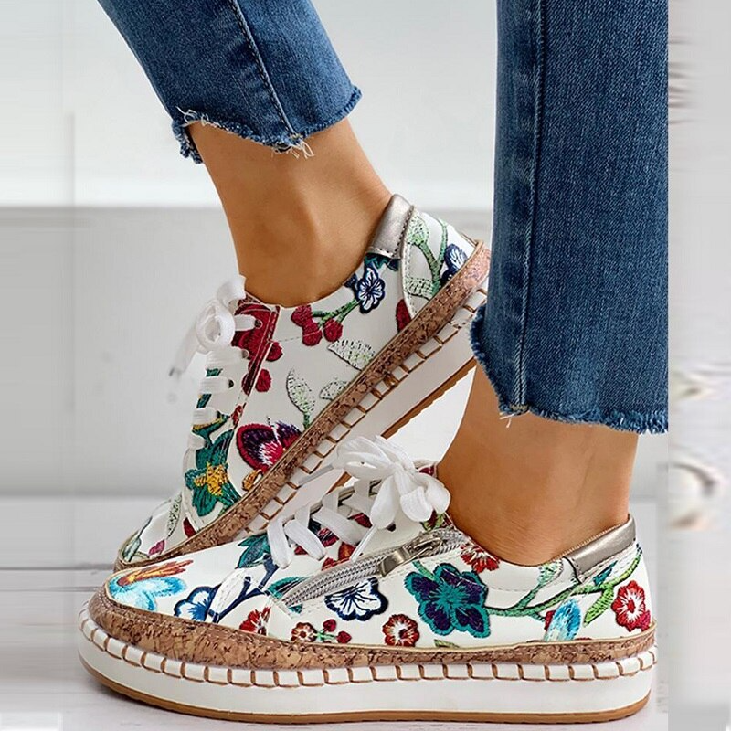 FloralFit - Modieuze Bloemrijke Orthopedische Schoenen voor Dames
