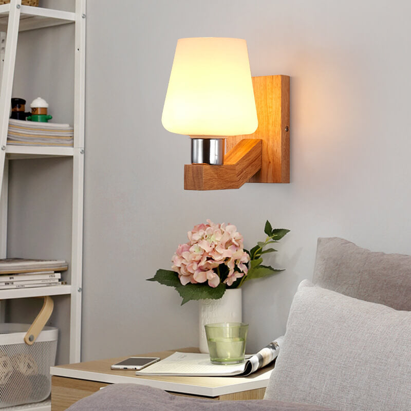 ScandiGlow - Moderne wandlamp van glas en hout | Scandinavisch design met sfeervolle verlichting