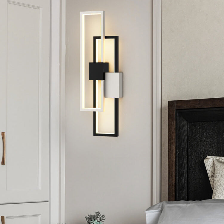SilQube - Creatieve minimalistische LED-wandlamp met vierkant frame van ijzer en siliconen | Modern design voor sfeervolle verlichting