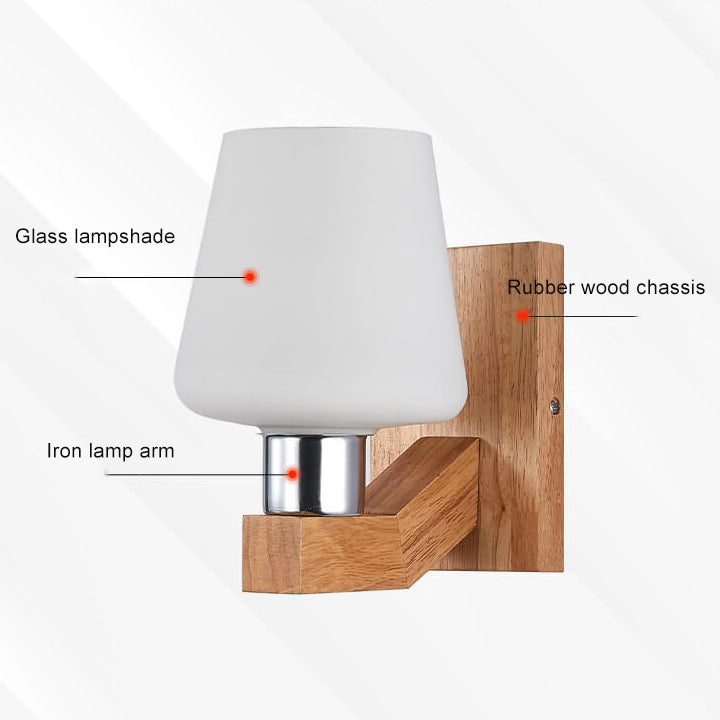 ScandiGlow - Moderne wandlamp van glas en hout | Scandinavisch design met sfeervolle verlichting