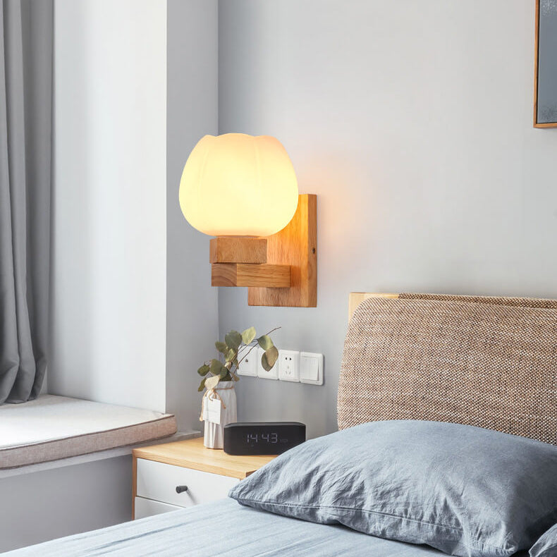 ScandiGlow - Moderne wandlamp van glas en hout | Scandinavisch design met sfeervolle verlichting