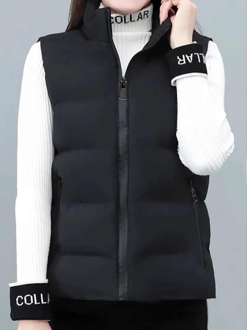 WinterLuxe - Dames Fleece-Weste met Rits voor Herfst en Winter