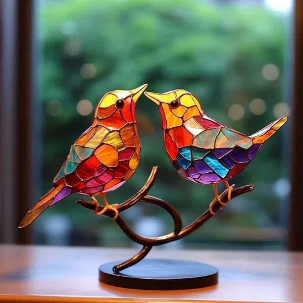 ElegantHome - Vogeldecoratie in Gekleurd Glas voor een Stijlvol Interieurontwerp