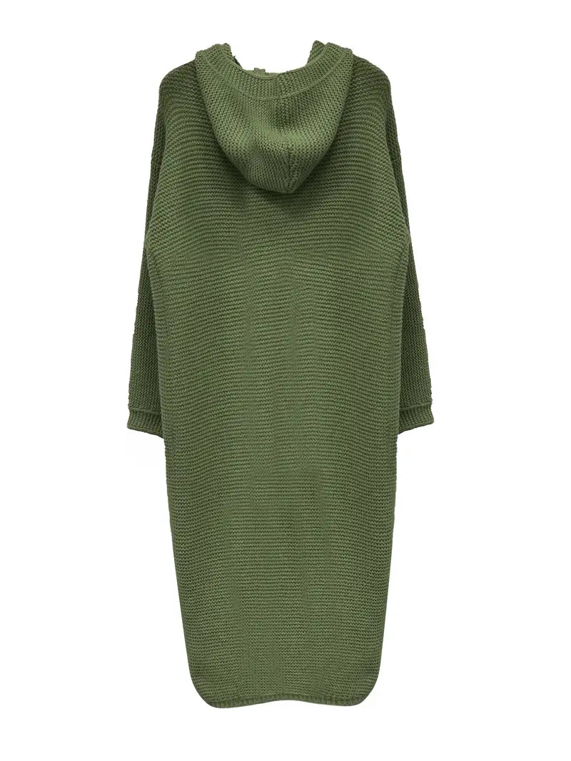 RosaMira - Effen Gebreide Dames Hoodie met Knopen | Comfortabel en Trendy