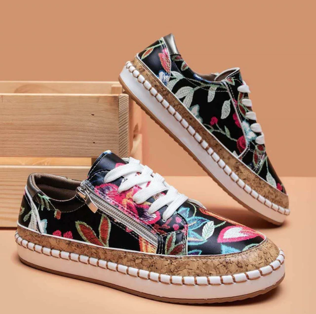 FloralFit - Modieuze Bloemrijke Orthopedische Schoenen voor Dames