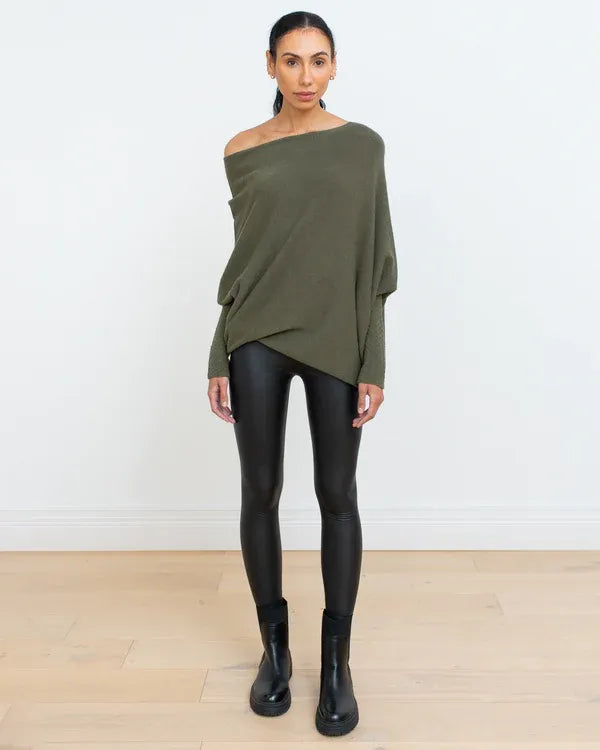 CloudDrape - Asymmetrische Dames Trui met Elegante Drapering
