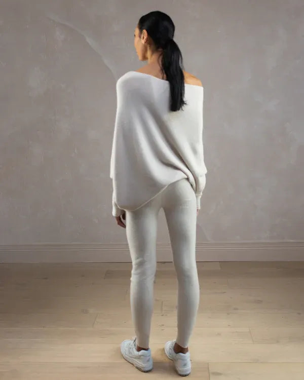 CloudDrape - Asymmetrische Dames Trui met Elegante Drapering