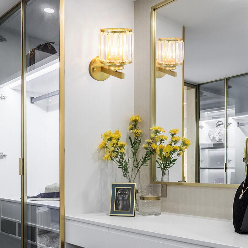 CrystalGlow - Moderne kristallen wandlamp met één lichtpunt en stijlvolle arm