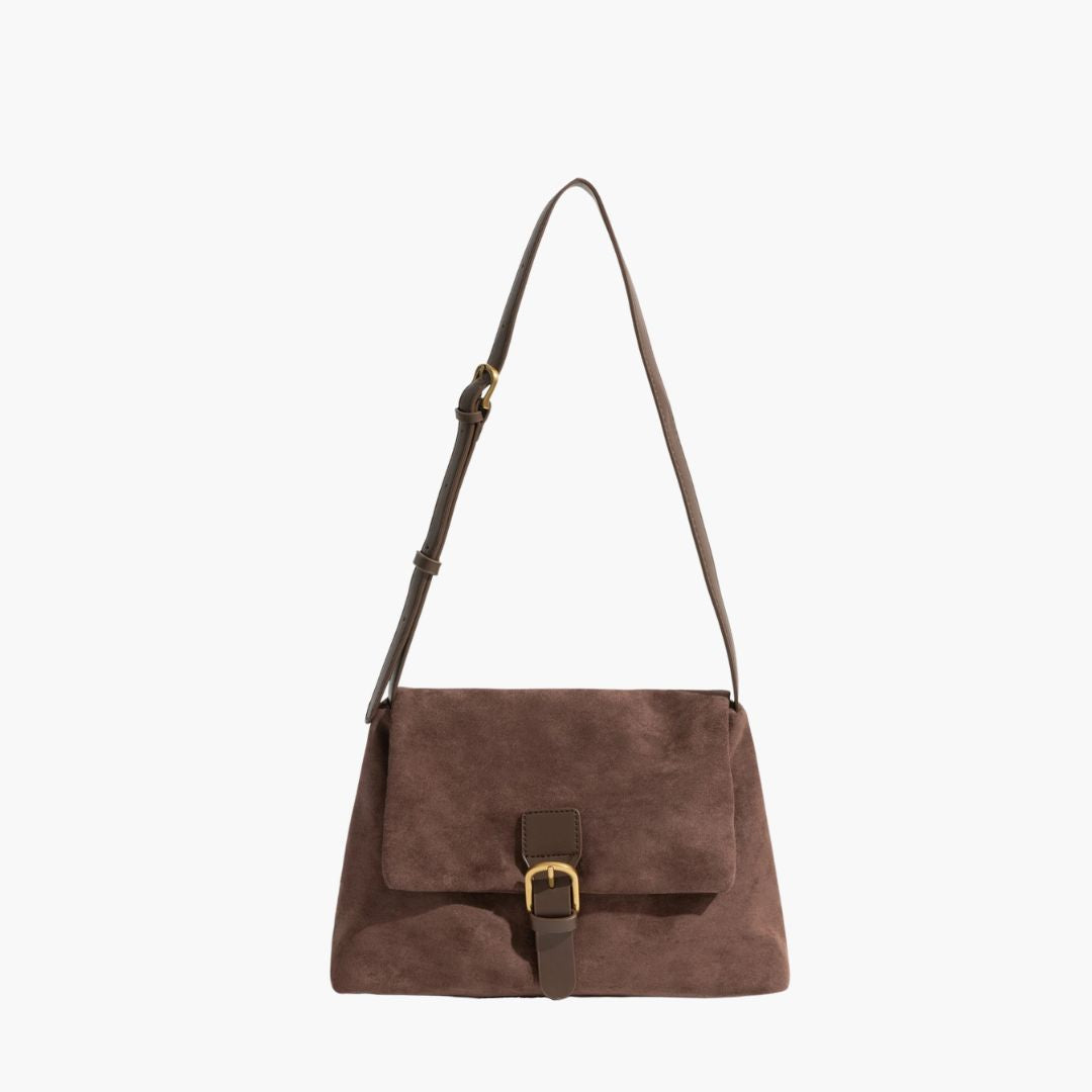 Elena - Suède Schoudertas voor Dames | Stijlvolle en Luxe Handtas