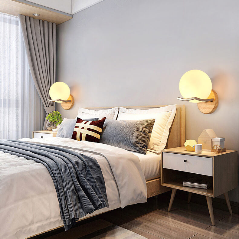 ScandiGlow - Moderne wandlamp van glas en hout | Scandinavisch design met sfeervolle verlichting