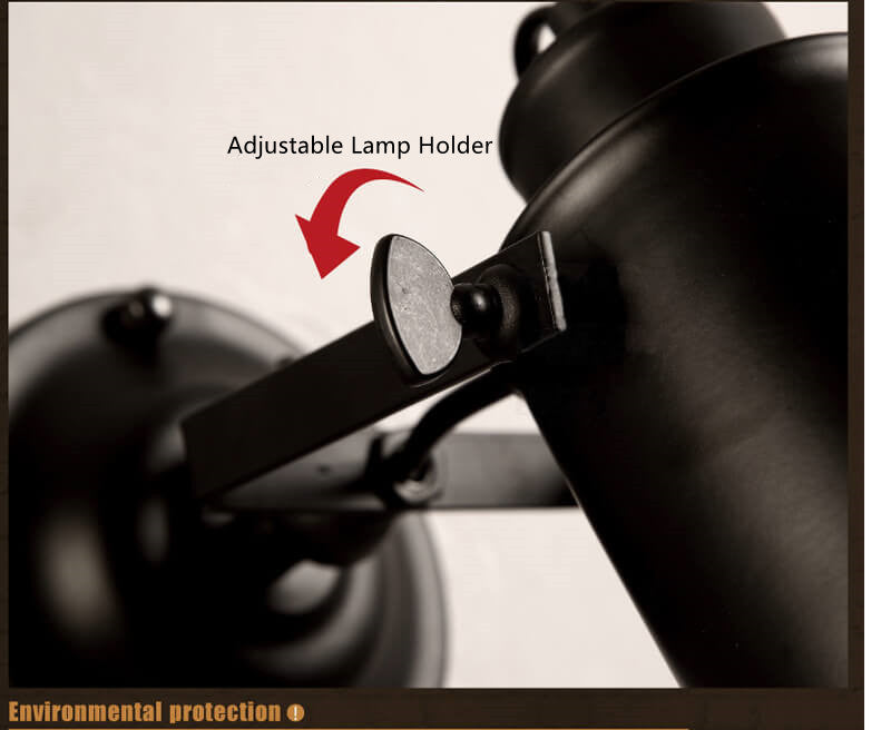 IronFlex - Verstelbare Wandlamp met Smeedijzeren Lampenkap en Cilindrische Arm