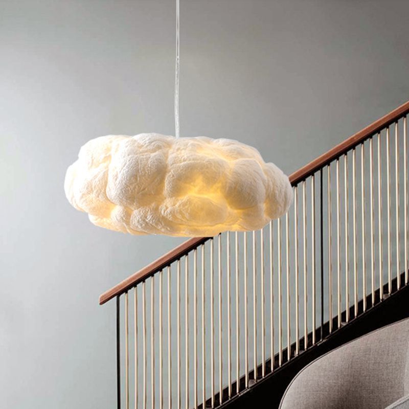 CloudLuxe Design LED Hanglamp - Witte Wolkvormige Lamp van PVC en Katoen voor Slaapkamer en Woonkamer