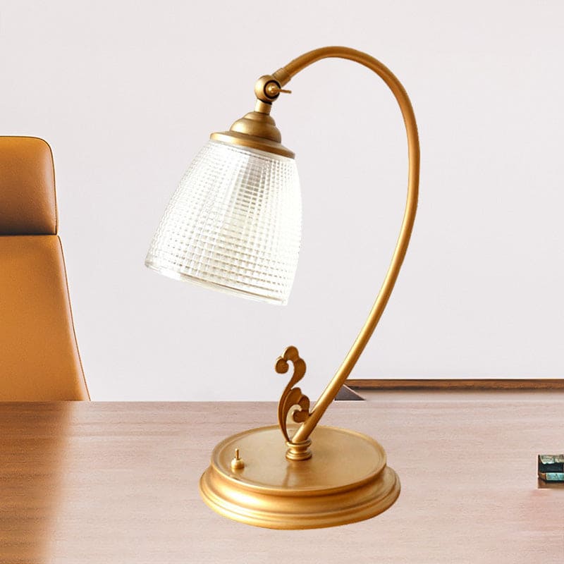 GoldLuxe - Tafellamp met Vintage Gouden Metalen Nachtlamp | Sfeervolle Verlichting voor Klassieke Interieurs