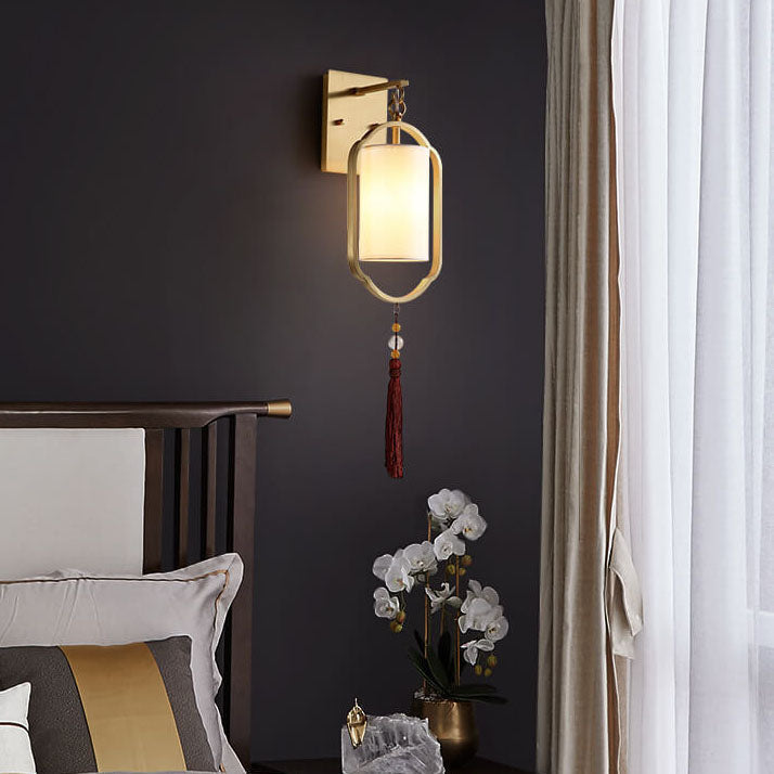 SfeerLicht - Moderne stoffen wandlamp met één lichtpunt in Chinese stijl