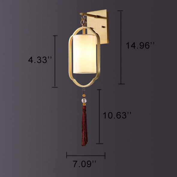 SfeerLicht - Moderne stoffen wandlamp met één lichtpunt in Chinese stijl
