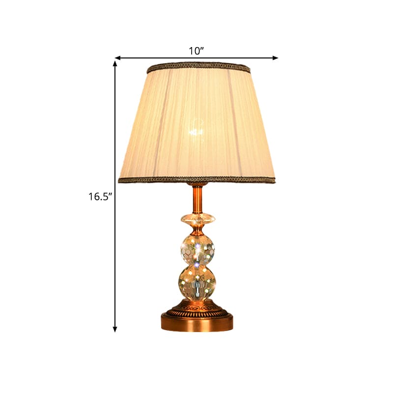 CrystalLicht - Tafellamp met Taps Toelopende Vorm en Facetgeslepen Kristallen Bollen