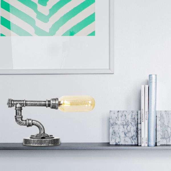 AmberLicht - Klassieke Glazen Tafellamp met Kap | Sfeervolle Verlichting voor Elk Interieur