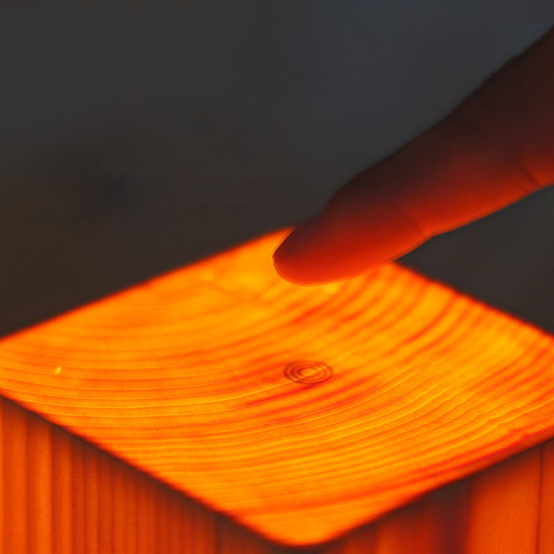 WoodGlow - Tafellamp met Ingebouwde Batterij en Touch Control LED-verlichting | Perfect voor Slaapkamer en Bureau