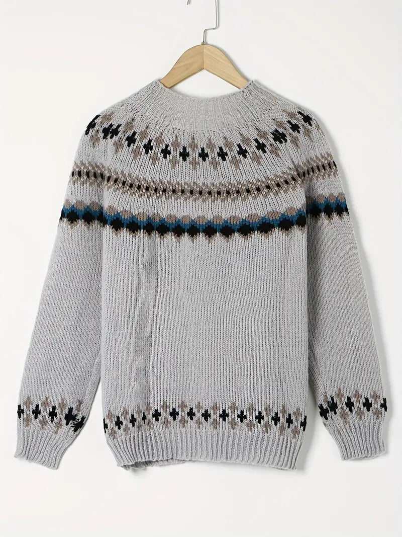 EthnoKnit - Dames Coltrui met Etnisch Motief