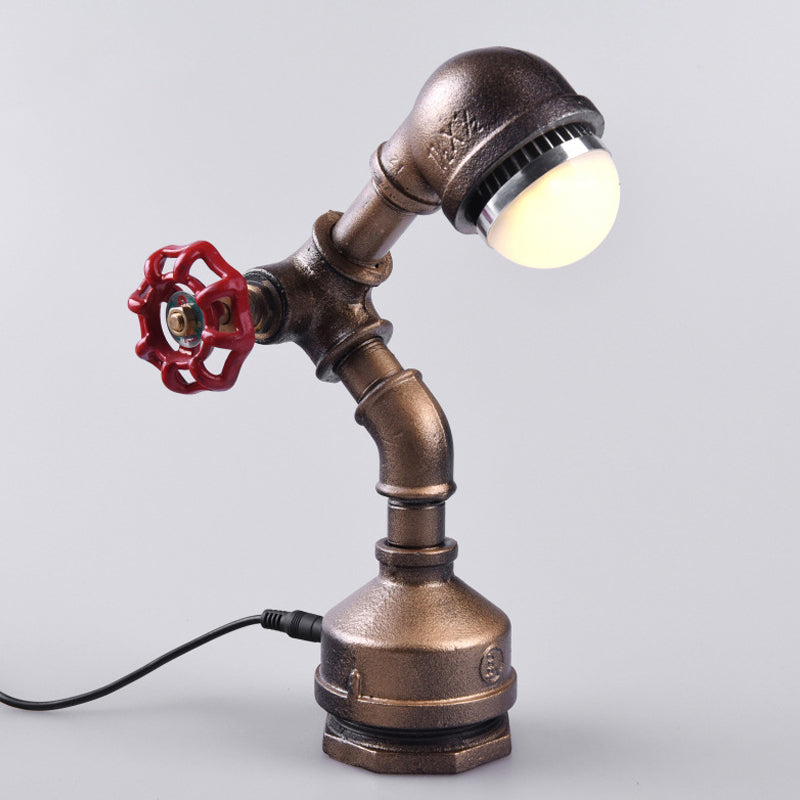 RoboLicht - Steampunk Messing Tafellamp met Draaiklep Schakelaar | Unieke Verlichting voor Elk Interieur