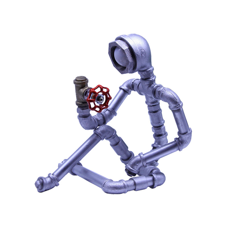 PijpManLicht - Industriële IJzeren Pijpman Nachtlamp | Stoere Verlichting voor Slaapkamer en Woonkamer