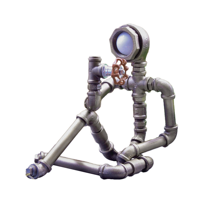 PijpManLicht - Industriële IJzeren Pijpman Nachtlamp | Stoere Verlichting voor Slaapkamer en Woonkamer