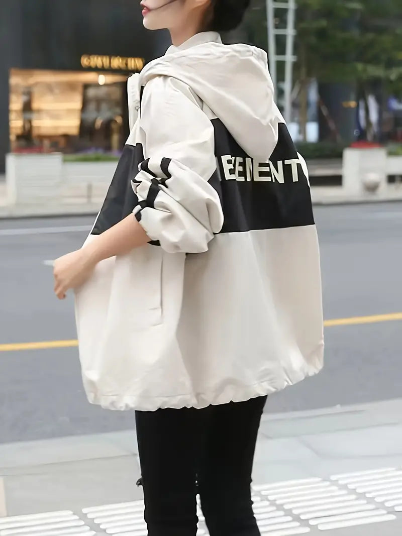 Pernille - Damesjas met Kleurvlakken en Trekkoord | Stijlvolle en Functionele Outdoorjas