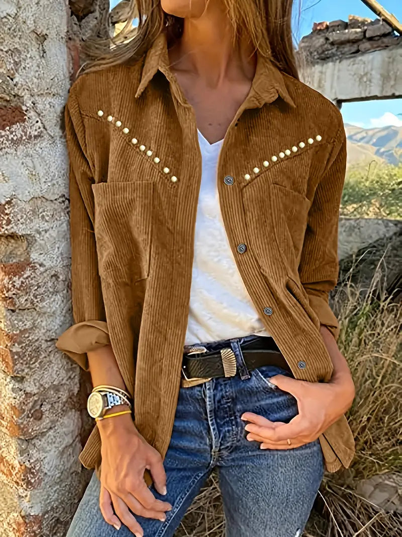 Marissa – Zachte Corduroy Jas voor Casual Damesmode in Lente & Herfst