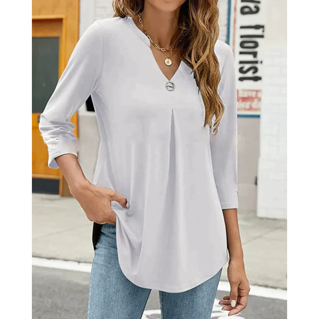 Liora - Losvallende Tuniek met 3/4 Mouwen voor Dames | Comfortabele en Stijlvolle Tuniek