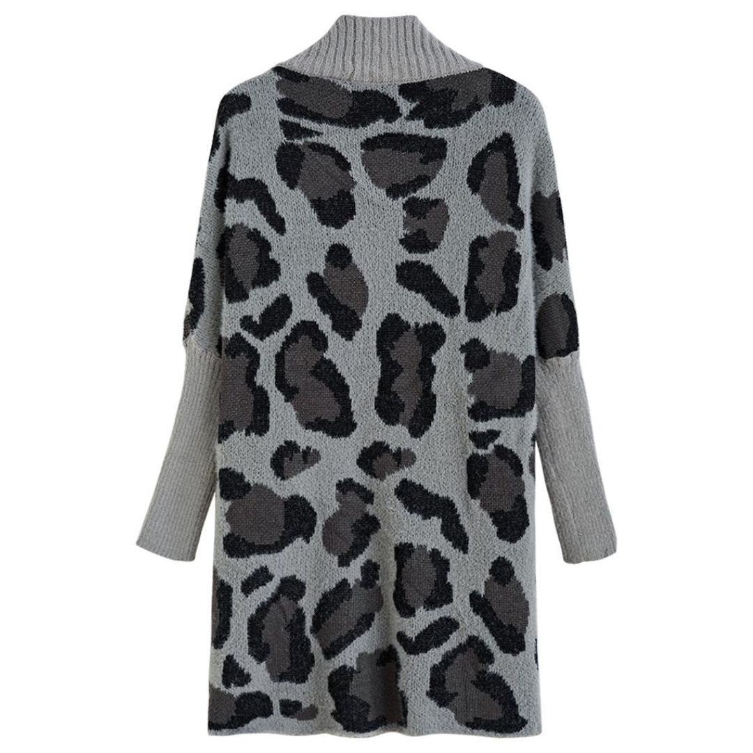 Eliana - Dames Oversized Cardigan met Luipaardprint | Stijlvolle en Comfortabele Winterjas