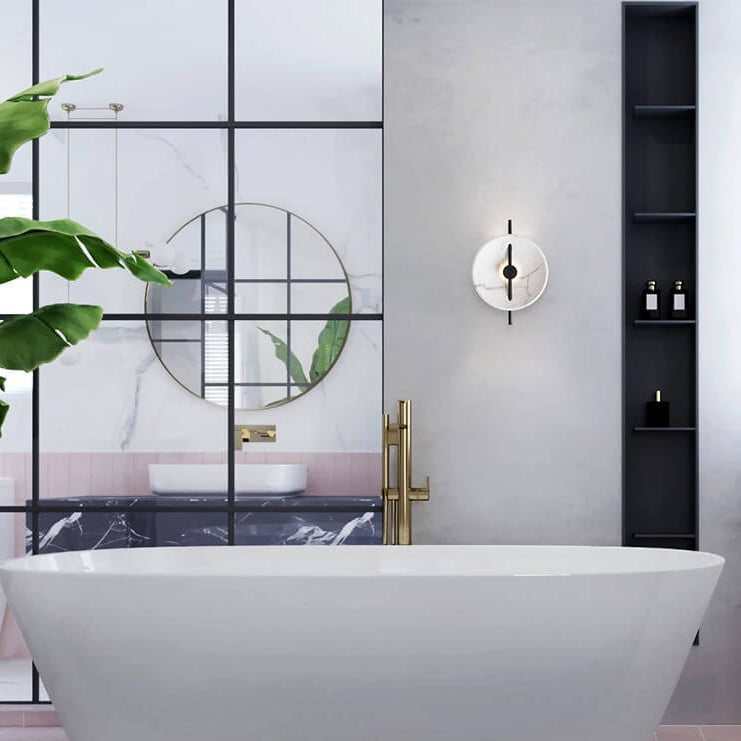 SphereLux - Ronde LED-wandlamp van hars en marmer | Stijlvolle verlichting met modern design