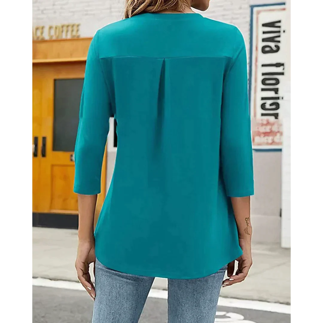 Liora - Losvallende Tuniek met 3/4 Mouwen voor Dames | Comfortabele en Stijlvolle Tuniek