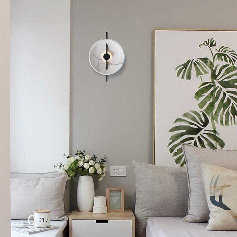 SphereLux - Ronde LED-wandlamp van hars en marmer | Stijlvolle verlichting met modern design