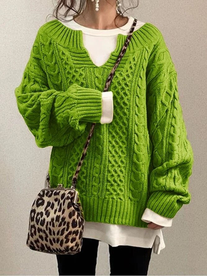 Nina - Comfortabele Warme Oversized Kabeltrui voor Dames