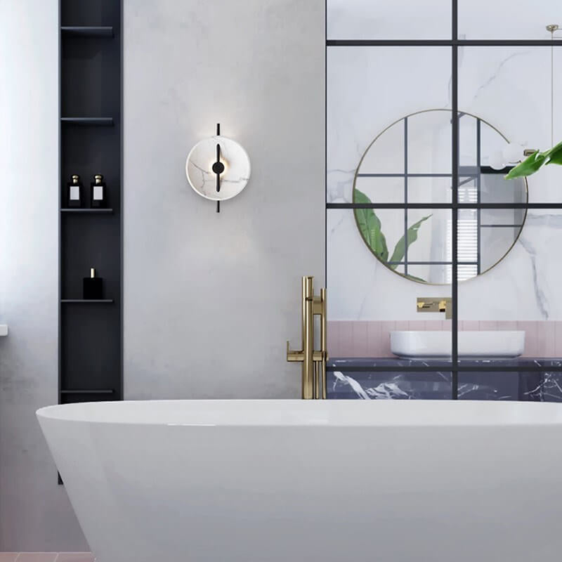 SphereLux - Ronde LED-wandlamp van hars en marmer | Stijlvolle verlichting met modern design