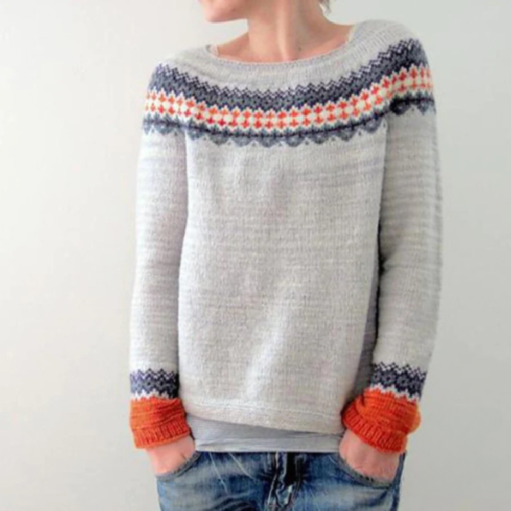 ComfortIndi - Warme Herfsttrui met Ronde Hals voor Dames