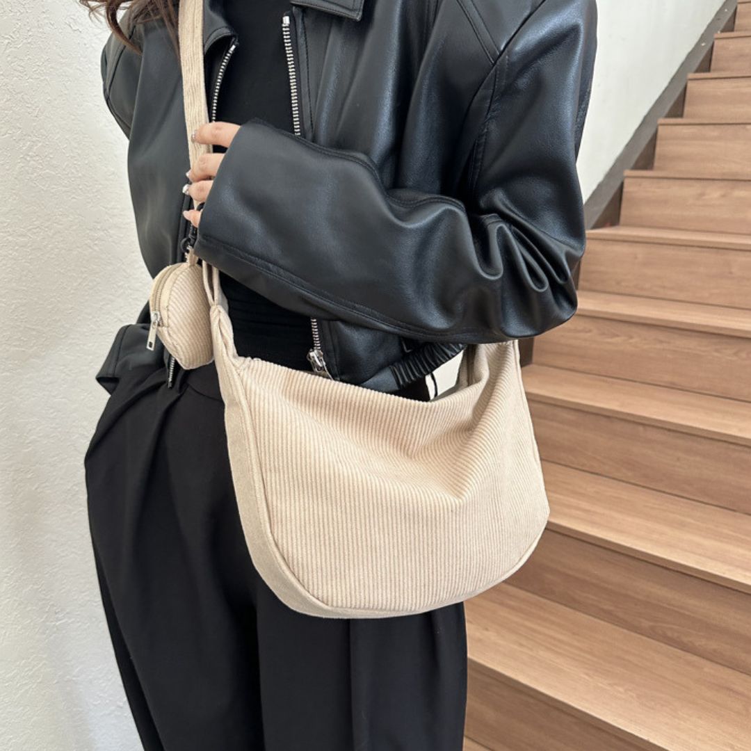 Ella - Corduroy Schoudertas voor Dames | Stijlvolle en Duurzame Crossbody Tas