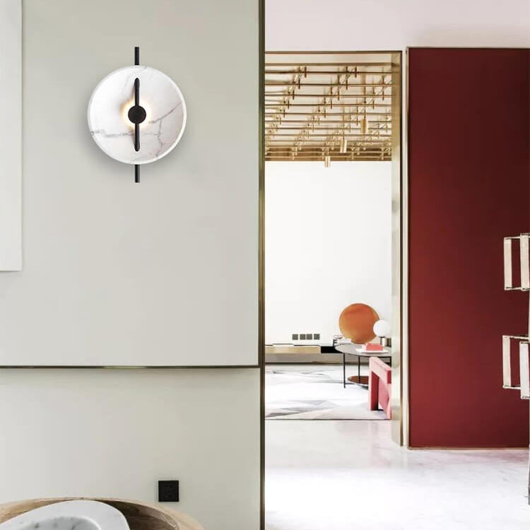 SphereLux - Ronde LED-wandlamp van hars en marmer | Stijlvolle verlichting met modern design