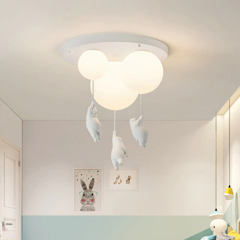 Speelse Beer Ballon Plafondlamp - Unieke Kinderkamer Hanglamp met LED Verlichting