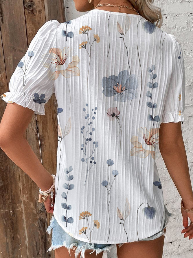 Maya - Veelzijdig V-Hals Shirt met Print | Stijlvol en Comfortabel Topje voor Dames