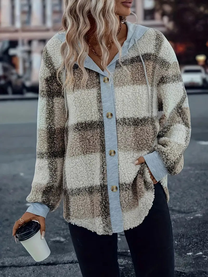 RuitVibe - Karierte Damesjacke met Capuchon