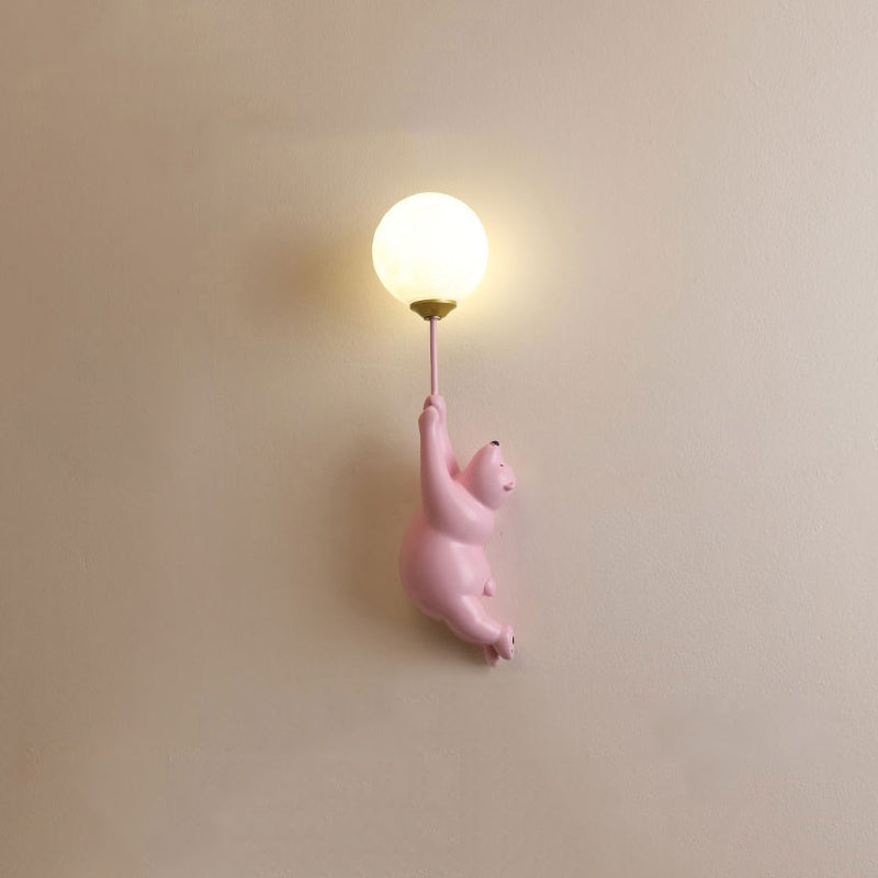 BearBright - LED Wandlamp in Wit/Blauw/Roze | Dierenthema voor Slaap-, Woon- en Kinderkamer