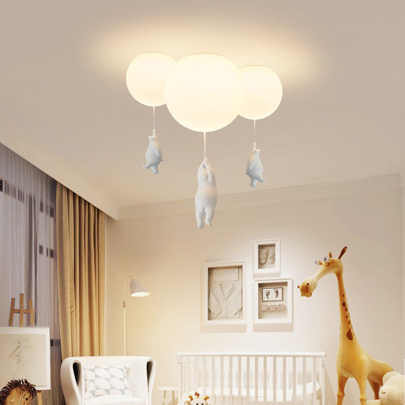 Speelse Beer Ballon Plafondlamp - Unieke Kinderkamer Hanglamp met LED Verlichting