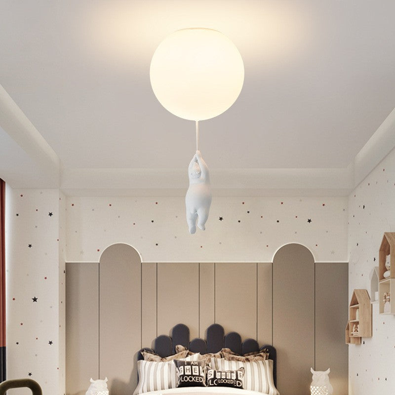 Speelse Beer Ballon Plafondlamp - Unieke Kinderkamer Hanglamp met LED Verlichting