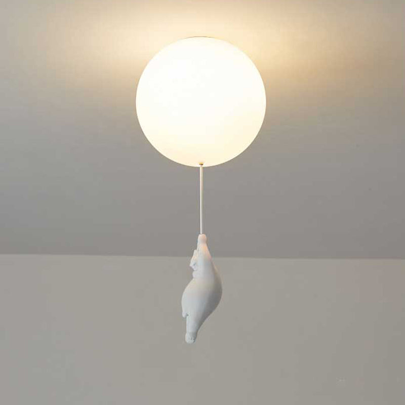 Speelse Beer Ballon Plafondlamp - Unieke Kinderkamer Hanglamp met LED Verlichting