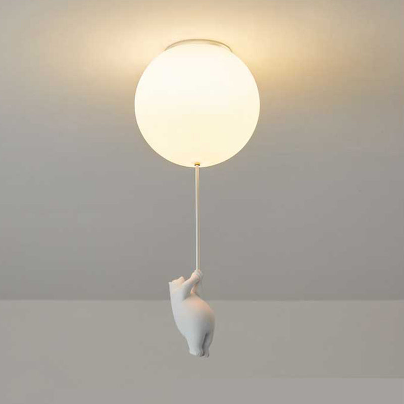 Speelse Beer Ballon Plafondlamp - Unieke Kinderkamer Hanglamp met LED Verlichting
