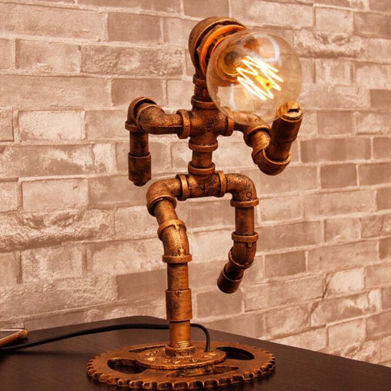 RetroFit - Vintage Metalen Jogger-Vormige Tafellamp voor Unieke Verlichting