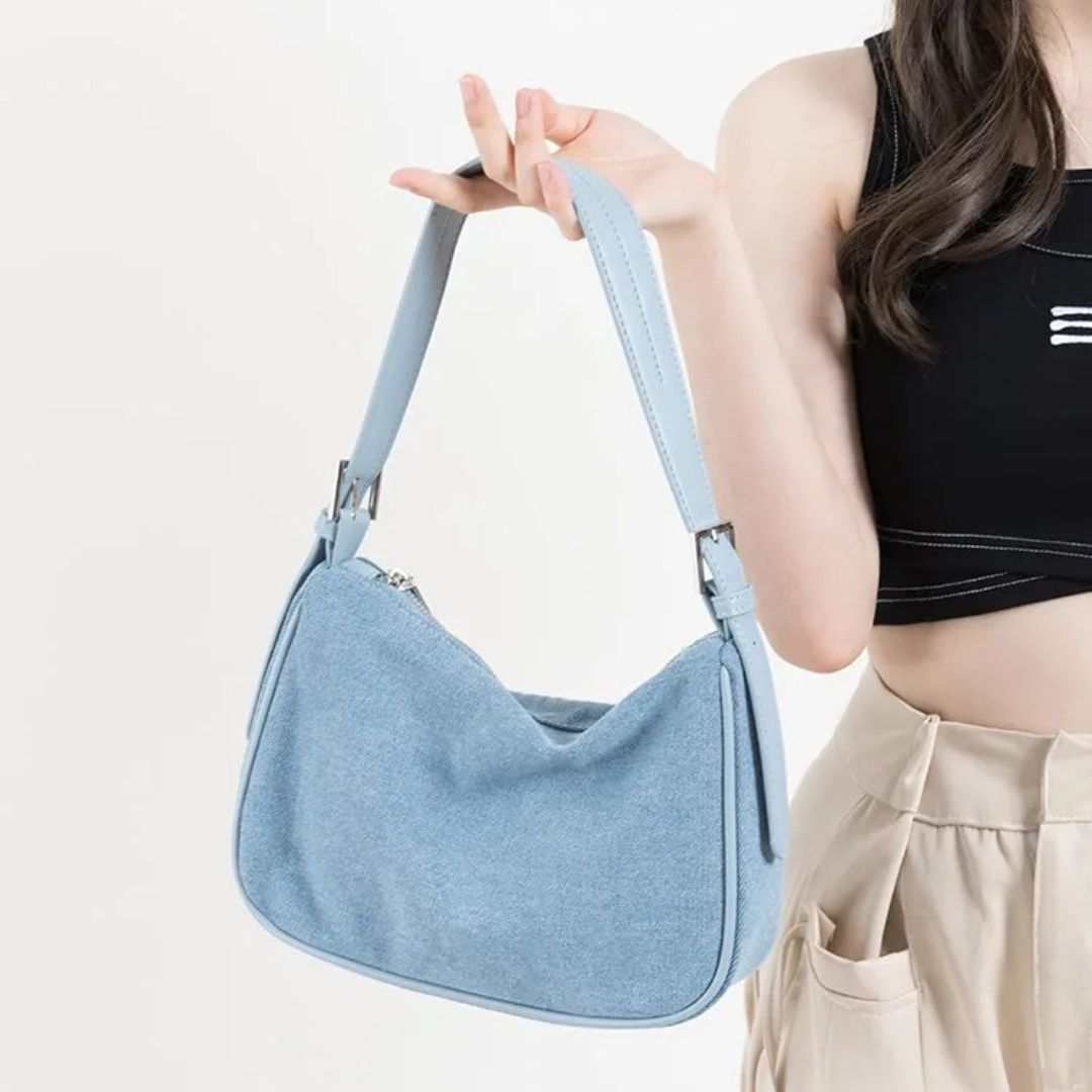 Lina - Denim Schoudertas voor Dames | Stijlvolle en Duurzame Handtas
