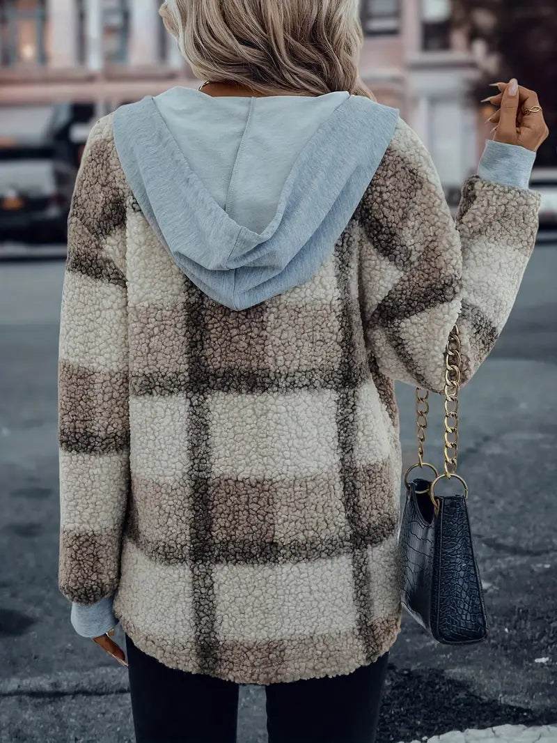 RuitVibe - Karierte Damesjacke met Capuchon