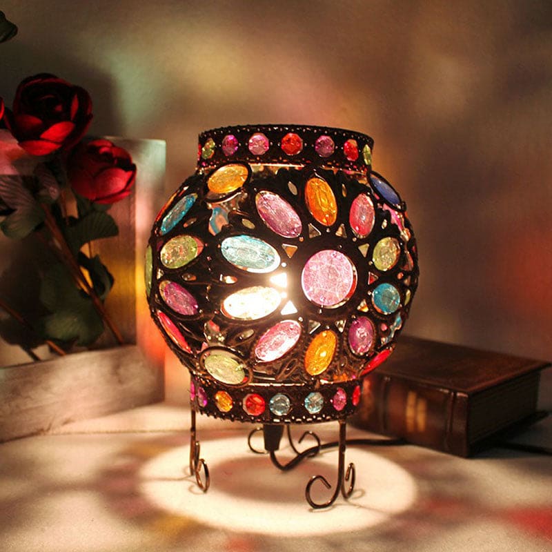 BeadGlow - Nachtlamp met Acrylkralen in Brons voor Sfeervolle Verlichting